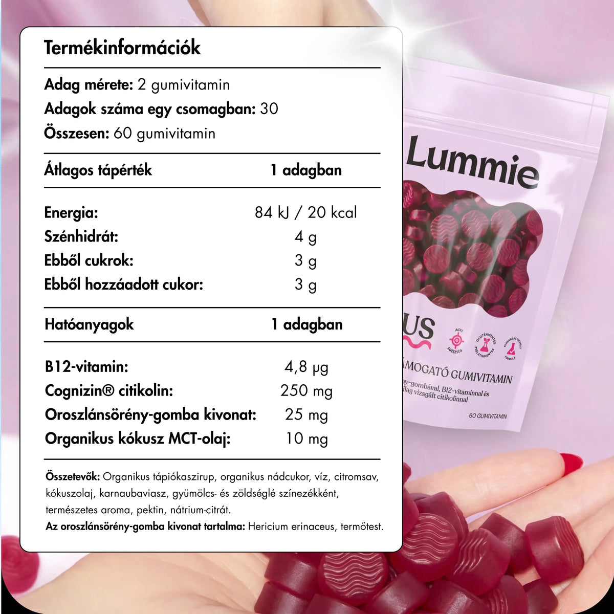Lummie Focus – Napi Gumivitamin A Mentális Fókusz Támogatására